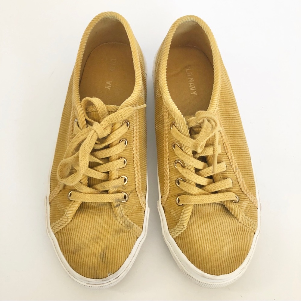 Old Navy Shoes Mustard Corduroy Vulc Sneakers